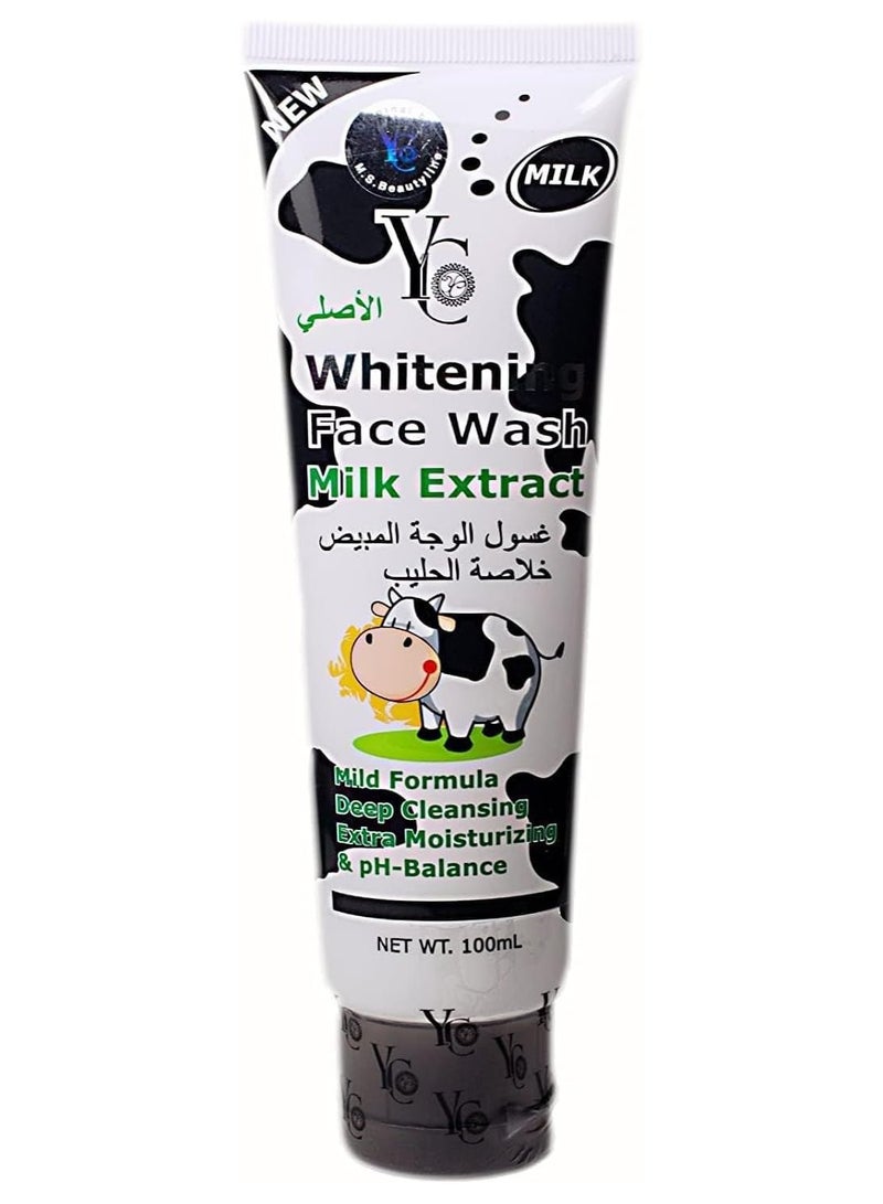 YC Whitening face wash with milk extract 100ml - Image 1